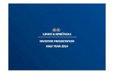 INVESTOR PRESENTATION HALF YEAR - Lindt & Sprüngli...21 1H2014 - Investor Presentation – August 19, 2014 NET FINANCIAL POSITION DECREASED VS YEAR END BY 80 MILLION DUE TO Net Financial