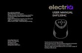 USER MANUAL EAP120HC - electriq.co.uk Manual for EAP120HC.pdf · USER MANUAL EAP120HC Thank you for choosing electrIQ ... P01 CONTENTS Technical Speciﬁcation & Troubleshooting P10