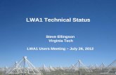 LWA1 Technical Status - Physics & Astronomy · Other Things to Know About Beamforming Sky noise correlation is strong and currently ignored • SEFD improvement of ~50% possible when