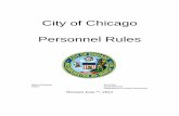 City of Chicago Personnel Rules...Revised June XX, 2014 CITY OF CHICAGO PERSONNEL RULES TABLE OF CONTENTS Page DISCLAIMER 1 RULE I - POSITION CLASSIFICATION Section 1 - Definitions