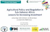 Agricultural Policy and Regulation in Sub-Saharan Africa: … · Agricultural Policy Fertilizer R&D Integrated Soil Fertility Management Balanced Fertilizers Capacity Building Market