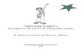 “NO EXCUSES” · “NO EXCUSES” 1 “NO EXCUSES”: THE EIGHTH GRADE YEAR IN FIVE PHILADELPHIA MIDDLE SCHOOLS Section 1: Introduction For the last ﬁ ve years, The School District
