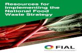 Resources for Implementation the National Food Waste Strategy · The National Food Waste Strategy (Commonwealth of Australia, 2017) defines food waste as: • Solid or liquid food