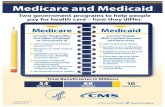 Medicare and Medicaid - CMS€¦ · Medicare and Medicaid Two government programs to help people pay for health care – how they dif fer. Medicare. Care for People Who Are Older,
