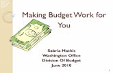 Sabria Mathis Washington Office Division Of Budget Out of Power Point... · PART 1: The White House (Office of Management and Budget) develops guidance which is funneled down to the