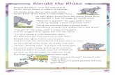 Ronald the Rhino“All of the animals have a grand trait. Leopard has spots that make him just great.” “I’ve got it!” he cries, with a smile on his face, And he wiggles and