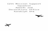 12th Mission Support Squadron Awards and Decorations Guide€¦  · Web view13. Air Force Commendation Medal (AFCM) 26. 14. AFCM Text Statements 27. 15. Meritorious Service Medal