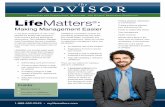 Matters - Feeling stressed, depressed,available through your web or mobile device. Go to mylifematters.com and select “Workplace Consultation” to access management consultation