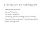 1.4 Bilingualism and multilingualism · 01/12/2019  · •The sociolinguistic composition of multilingual countries •Societal multilingualism. 1.4.1 Bilingualism and multilingualism: