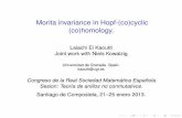 Morita invariance in Hopf-(co)cyclic (co)homology.kaoutit/Santiago-13.pdf · show that its cyclic homology can be computed by means of the homology of the Lie algebroid of vector