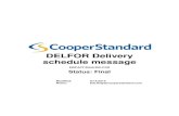 DELFOR Delivery schedule message · The message type code for the Delivery schedule message is DELFOR. Note: Delivery schedule messages conforming to this document must contain the
