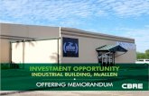 INVESTMENT OPPORTUNITY - f.tlcollect.com · SOUTH TEAS INDUSTRIAL INVESTMENT OPPORTUNITY THE OFFERING CBRE, Inc. is pleased to offer the opportunity to purchase a leasehold interest
