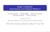 Integer Complexity: Experimental and Analytical Results IIshallit/DC2015/iraids2.pdf · Integer Complexity: Experimental and Analytical Results II Juris Cernenoks˘ 1 J anis Iraids1