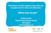 Think Kidneys: The NHS campaign to improve the care of ......Think Kidneys • Has delivered system levers • Providing a framework for action • Raised the profile • It is supportive