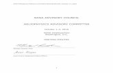NASA ADVISORY COUNCIL HELIOPHYSICS ADVISORY COMMITTEE€¦ · Overview of Agenda, Day 3 25 HPAC Work Session 25 HPAC Report Out to HPD Director 27 Adjourn 28 Appendix A- Attendees