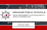 HINGHAM PUBLIC SCHOOLS...HINGHAM PUBLIC SCHOOLS MCAS ASSESSMENT & ACCOUNTABILITY RESULTS SPRING 2018 November 19, 2018 Dr. James M. LaBillois Assistant Superintendent of Schools PRESENTATION