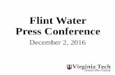 Flint Water Press Conferenceflintwaterstudy.org/wp-content/uploads/2016/12/VT_Edwards_12.2.pdf · Kitchen Tap: June Nov. Cold Water Yes No Hot Water Yes No L. pneumophila concentration