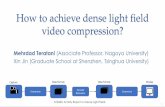 How to achieve dense light field video compression?...End-to-end system for dense light field N18446: Exploration Experiments and Common Test Conditions for Dense Light Fields 3 Plenoptic