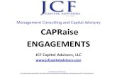 Management Consulting and Capital ... - JCF Capital Markets · JCF Capital Advisors, LLC ... advantage, or other value-add •Revenue, pricing model, and exit strategy identified