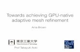 Towards achieving GPU-native adaptive mesh reﬁnement€¦ · Daino (2016) The AMR algorithm Initialize data structures Create halo regions Update patch values Reﬁne/coarsen patches
