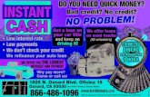 INSTANT DO YOU NEED QUICK MONEY? Bad credit? No credit? CASH · DO YOU NEED QUICK MONEY? Bad credit? No credit?! • Low interest rate • Low payments • We don’t check your credit
