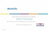 Short Term and Long Term Disability State of Tennessee€¦ · WHY IS DISABILITY INCOME INSURANCE SO IMPORTANT? Replaces a portion of income lost due to sickness, pregnancy or accidental