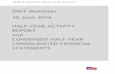SNCF Mobilités 30 June 2016 HALF-YEAR ACTIVITY ......The unusual bad weather at the end of the first half of 2016, largely in the north of France, significantly disrupted the passenger