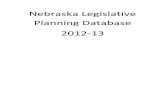 Nebraska Legislative Planning Database 2012-13 · 2014. 8. 27. · Nebraska Legislative Planning Database ... Average Annual Wage and Salary Disbursements per Job, Regional Comparison: