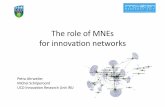 The role of MNEs for innovaon networks · Mulnaonal Companies, London: Routledge (forthcoming) Details on simulang university‐industry links in: Ahrweiler, P., A. Pyka and N. Gilbert