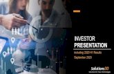 INVESTOR PRESENTATION€¦ · This presentation, the presentation materials and discussion may contain certain forecasts, projections and forward-looking statements –that is statements