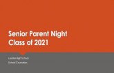 Senior Parent Night Class of 2021...Virtual Counselor College Chats (for students) September 9th (10:30am-12:30pm Teams!) October 7th (10:30am-12:30pm Teams!) November 4th (10:30am-12:30pm