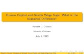 Human Capital and Gender Wage Gaps: What is the Explained ... · Two diametrically opposed views of labor market discrimination hold that gender wage gaps arise solely as the result