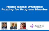Model-Based Whitebox Fuzzing - GitHub Pages · 2020. 9. 4. · Whitebox Fuzzing •Handles missing data chunks by data chunk transplantation •Enforces integrity checks •Guides