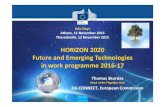 HORIZON 2020 and Emerging Technologies in work programme ...helios-eie.ekt.gr/EIE/bitstream/10442/15058/1/ICT_2016_skordas.pdf · Almost 3x budget increase compared to WP14‐15 Further