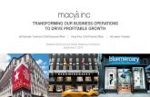 TRANSFORMING OUR BUSINESS OPERATIONS TO DRIVE … · Marketing Private Brands Sourcing Merchandising Mix & Pricing Stores Indirect Spend Procurement • Launch Hold & Flow on a small