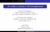 On modal -calculus in S5 and applications · Giovanna D’Agostino DIMI, Universit a di Udine, Italy giovanna.dagostino@dimi.uniud.it Giacomo Lenzi (speaker) DipMat, Universit a di