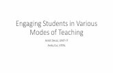 Engaging Students in Various Modes of Teaching · •An instructor or grader can create personalized feedback recordings (audio only or video & audio) when grading an assignment •Each