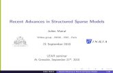 Recent Advances in Structured Sparse Models · Recent Advances in Structured Sparse Models Julien Mairal Willow group - INRIA - ENS - Paris 21 September 2010 LEAR seminar At Grenoble,