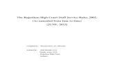 Rajasthan High Court Staff Service Rules, HIGH COURT OF JUDICATURE FOR RAJASTHAN, JODHPUR NOTIFICATION