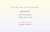 Stochastic models of biochemical systemsanderson/RecentTalks/2012/Amsterdam/... · 2012. 11. 14. · Stochastic models of biochemical systems Goal: I givebroad introductionto stochastic