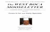 West Boca Mooseletterwestbocamoose.com/download/WestBocaMooseLetter-MAY-15.pdf · 29 Frank Duteau 29 Joesph Mieszalski 29 Jerry Omick WOTM (*) 02 D. Daigle 03 Carol Ehrhardt 05 Janean