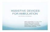 ASSISTIVE DEVICES FOR AMBULATION€¦ · Compensate for muscle weakness, sensory loss or other limb injury pathology. ... include: Inefficient gait pattern Injury to other parts of