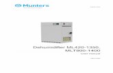 Dehumidifier ML420-1350, MLT800-1400 · 2019. 9. 25. · Dehumidifier ML420-1350, MLT800-1400 User manual T-ML2-A1904 ENGLISH