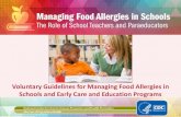 Voluntary Guidelines for Managing Food Allergies in ...€¦ · Understanding the nature of food allergies is essential to\ഠbeing able to effectively manage food allergies in schools.