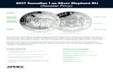 2017 Somalian 1 oz Silver Elephant BU (Rooster Privy)...This 2017 edition features a small privy mark that celebrates 2017 as the Year of the Rooster in the Chinese Lunar Calendar.