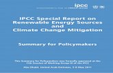 IPCC Special Report on Renewable Energy Sources and ... · 1. Introduction The Working Group III Special Report on Renewable Energy Sources and Climate Change Mitigation (SRREN) presents