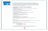 PRODUCTION WORKER - Welcome to Canadian Blast Freezers · Canadian Blast Freezers/Canada First Brands is a growing meat processing and cold storage company, committed to providing