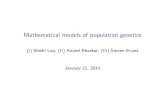 Mathematical models of population genetics · Mathematical models of population genetics (I) Shishi Luo, (II) Anand Bhaskar, (III) Steven Evans January 21, 2014. There and back again