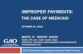 IMPROPER PAYMENTS: The case of medicaid October 21, 2015 … · 2019. 8. 7. · IMPROPER PAYMENTS: The case of medicaid October 21, 2015 Beryl H. “Berri” Davis CGFM, CPA, CIA,