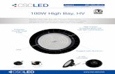 100W High Bay, HV - Concept Illumination · CSCLED REPLACES UP TO 600W HID Product # HBP-200W-40K-HV Pendant style High Bay with Premium Performance Optional microwave motion sensor,